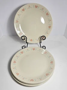 8- Piatti piatti vintage Corelle "Forever Yours" design cuore rosa 10,25" anni 80 - Foto 1 di 6