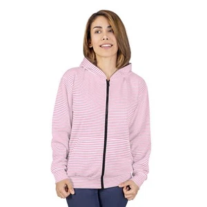 Zipper Hoodie Sweatshirt mit Taschen | gestreift rosa (PG-PT-114) - Bild 1 von 31