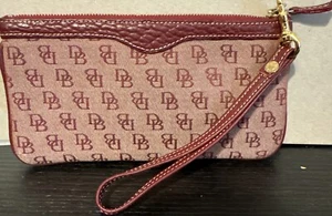 Dooney and Bourke Monogram Wristlet Wallet Coin Change Purse with Strap - Picture 1 of 5