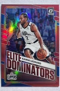 Kawhi Leonard 2020 Donruss Optic Elite Dominators Red #7 Serial Numbered 14/99 - Picture 1 of 2