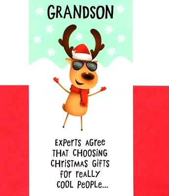 Funny Merry Christmas Grandson Cash For You Hallmark Card & Money Gift Holder
