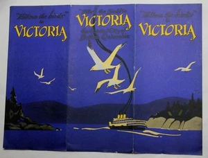 CANADA/ Vintage VICTORIA, BRITISH COLUMBIA Travel Guide Brochure/ Harbour/ Map - Picture 1 of 5
