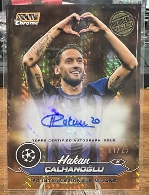 HAKAN CALHANOGLU 2024 TOPPS STADIUM CLUB CHROME UCL GOLD REFRACTOR AUTO /25 - Image 1 of 2