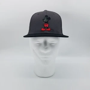 Disney x Neff Mickey Grinning Logo Grey/Black OS Snapback Cap NWT - Picture 1 of 10