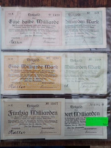 Notgeldscheine Baden-Württemberg Trossingen 24. Okt. 1923 6 Scheine - Bild 1 von 1