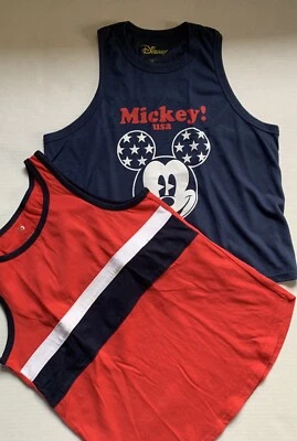 Lot of 2 Girls Sz XS Disney Blue Mickey Short Sleeve Top & SO Sz 12 Red - Image 1 of 3