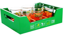 Killer Shot Glass Wooden Tray Set with 6 Designer Party Shot Glass- Free Ship