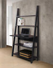 Black Ladder Desk Laptop Study Writing Table with Bookcase Shelving Unit 5 Tier