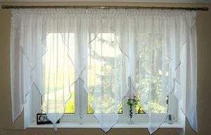 Schöne Fertiggardine aus Voile mit Kräuselband Gardine GD18 Top Design Modern - Bild 1 von 1
