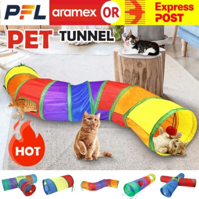 Qttie Cat Kitten Puppy Tunnel Play Toy Foldable Funny Exercise Tunnel Rabbit Pet - image 1 of 4