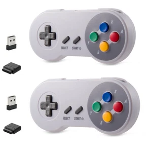 2PC Wireless SNES Controller for Super Nintendo Entertainment System /PC Windows - Picture 1 of 31