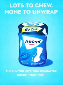 TRIDENT GOMMA AD #27 RIVISTA promo ANNUNCIO 2017 LOTTI DA MASTICARE, NESSUNO DA SCARTARE ~ GO CUP - Foto 1 di 2