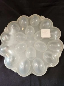 Deviled Egg Tray With Snap On Lid,  Holds 18, Opaque, New - Sealed in Plastic - Picture 1 of 3