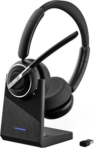 Bluetooth Headset, V5.2 Wireless Headset with AI Noise Cancellation Microphone, - Picture 1 of 2