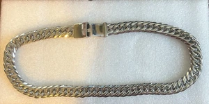 24 Zoll Miami Kubanische Gliederkette 16 mm Groß Silber Edelstahl Panzerkette 9 Unzen - Bild 1 von 2