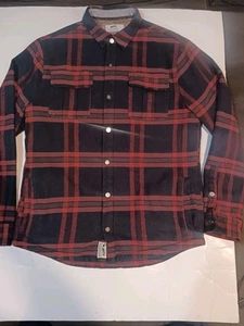 Jetty Sherpa Jacke Herren Large blau orange kariert Flanellhemd Knopfleiste Outdoor - Bild 1 von 13