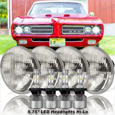 Faros LED HI/LO Beam 4 un. 5 3/4" 5.75 6000k blancos para Pontiac GTO Grand Prix Foto 1 de 4