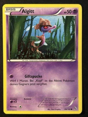 Pokemon Algitt 44/106 XY Flammenmeer Common DE NM-Mint - Bild 1 von 2