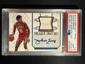 2014 Panini National Treasures Julius Erving Patch Auto /35 PSA 9 Shoe Game Used - Picture 1 of 2