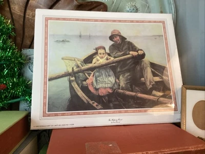 The Helping Hand Litho 8x10 1993 Donald Art Co Emile Renouf Fisherman Sea Art - Image 1 of 4