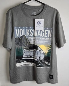 Mens Official Grey Volkswagen Camper Type 2 T-shirt Size Small T Shirt New - Picture 1 of 8