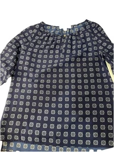 Michael Kors Size M Womens Blouse Long Roll Up Sleeve - Picture 1 of 3