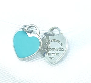 Tiffany & Co No Duty US Return To Mini Herzanhänger Anhänger Tops Silber + Blau 925 - Bild 1 von 7