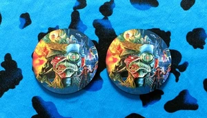 IRON MAIDEN - FUTURE PAST -  PAIR OF PRINTED ROUND COASTERS - Picture 1 of 2