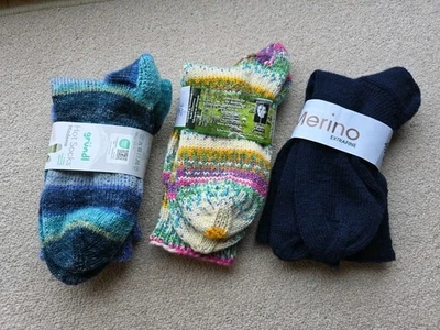 3 Paar Handgestrickte Socken Größe 41/42 Herren Strümpfe Diabetiker - Bild 1 von 4