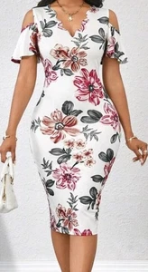 Womens Floral Dress Size Large - Picture 1 of 2