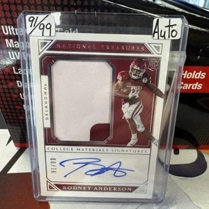 2019 National Treasures College Materials Signatures Rodney Anderson #109 /99 - Picture 1 of 2