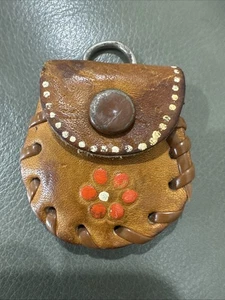 Glückspfennig Leder Tragetasche Charm Anhänger Vintage - Bild 1 von 3