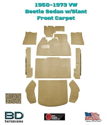 1950-1973 Volkwwagen Bug Slant Fawn Sandalwood Carpet 10-Pieces - Image 1 of 4