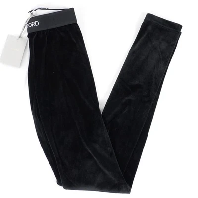 Tom Ford Stretch Lustrous Velour Signature Leggings In Black - Women's Size XS - Image 1 of 4