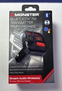 Monster Transmisor FM Bluetooth con Carga USB 3.4 Amperios MCC9-1032-NEGRO - NUEVO - Imagen 1 de 6
