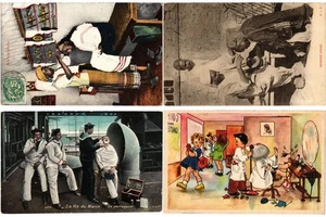 FRISEURSALONS COIFFEURS Frankreich 8 alte Postkarten meist vor 1940 (L5069) - Bild 1 von 2