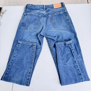 Levi's Premium Wedgie Women's Blue Denim Jeans Big E Size 26 button Fly School - Picture 1 of 8