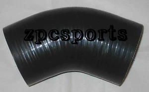 Black 2.5" To 2.5" 45 Degree Turbo/INTERCOOLER SILICONE Elbow hose ID:63mm Pipe - Bild 1 von 1