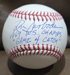 Ron Swoboda autographed baseball inscribed 1969 WS Champs Game 4 Catch (ROMLB) - Picture 1 of 3