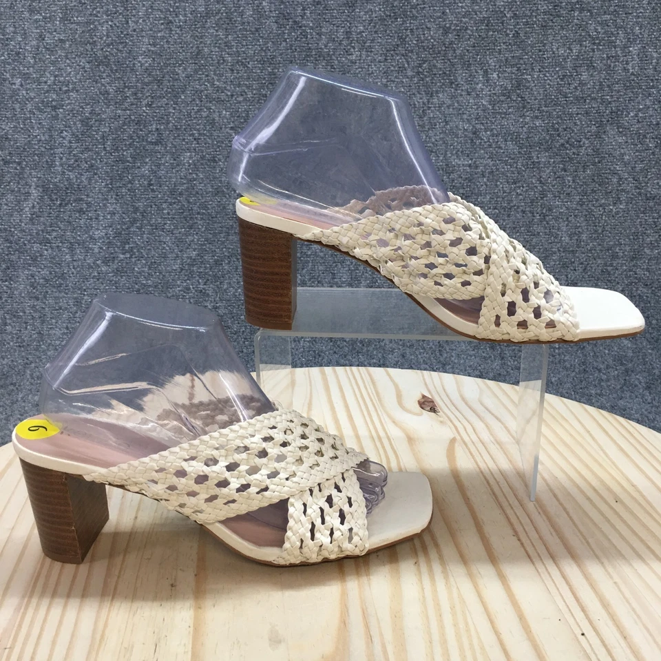 Sandalias Kensie para mujer 9 M Khadija trenzadas informales sin cordones correa cruzada deslizable blancas Foto 1 de 4