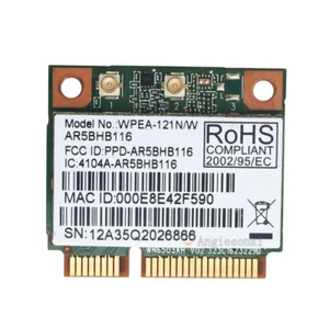 ATHEROS AR5BHB116 AR9382 DUAL BAND 300Mbps 802.11n WiFi Mini PCI-E Wireless Card - Picture 1 of 3