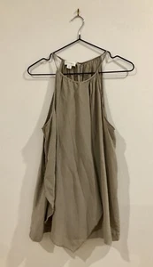 Witchery Taupe 100% Silk Sleeveless Halter Neck Camisole Blouse, Size 14 - Picture 1 of 6