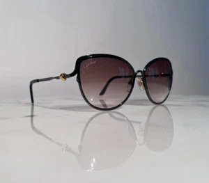Cartier Trinity Black Gold Glasses Sunglasses Glasses Metal Vintage Wood C'decor - Picture 1 of 7