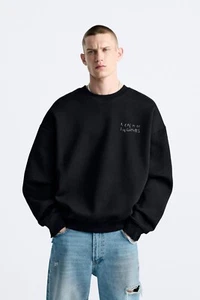 NWT Zara MAN Premium SLOGAN PRINT SWEATSHIRT sz M - Picture 1 of 10