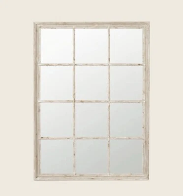 OKA - Sash Window Wall Mirror - Distressed Gray - A10584-1-26-1097-10 - Image 1 of 4