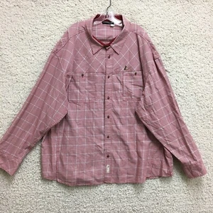 Rocawear Button Up Shirt 5X Big Adult Red Plaid Long Sleeve Logo Casual Mens - Picture 1 of 9