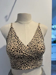 Brandy Melville Tan & Black Leopard Print Cropped Top, One Size - Picture 1 of 6