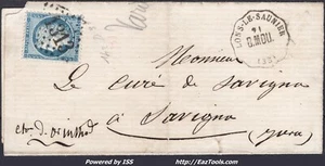 FRANCE N°60 SUR LETTRE AVEC CONVOYEUR DE STATION LONS LE SAUNIER LIGNE 82A B.MOU - Picture 1 of 2