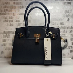 Isabelle PETA Vegan Tote Shoulder Bag Faux Leather Zip Closure NWT Black - Picture 1 of 12