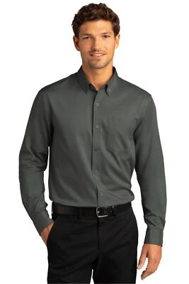 Camisa de vestir Port Authority W808 para hombre manga larga fácil cuidado SuperPro React sarga Foto 1 de 3